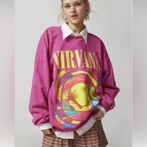 Pink preppy nirvana hoodie